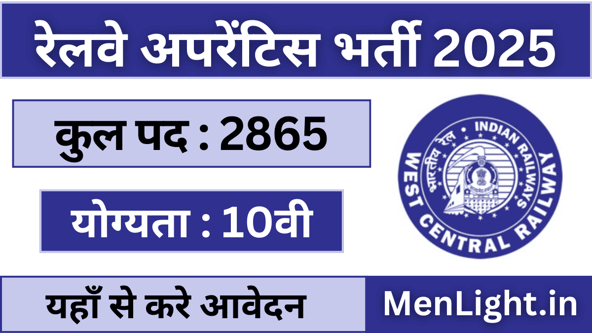 Railway WCR Apprentice Vacancy 2025